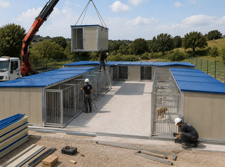 Venta e instalación de perreras modulares prefabricadas Hellín (Albacete)
